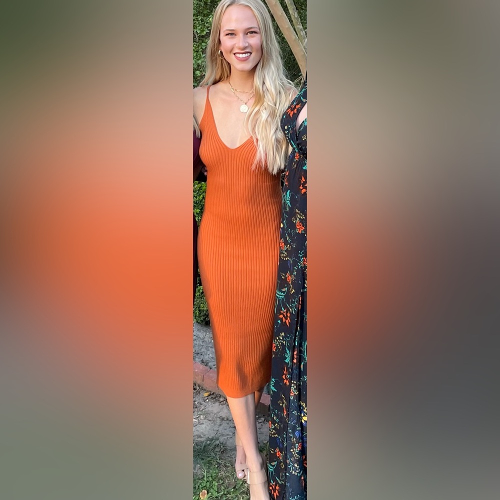 Petal & Pup Vibrant Orange Midi Dress